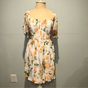 Abercrombie & Fitch Floral Puff Sleeve Dress